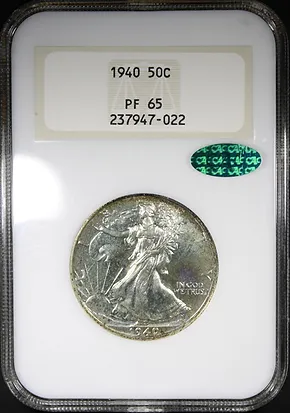 1940 Proof Walking Liberty Half Dollar NGC PR65 CAC